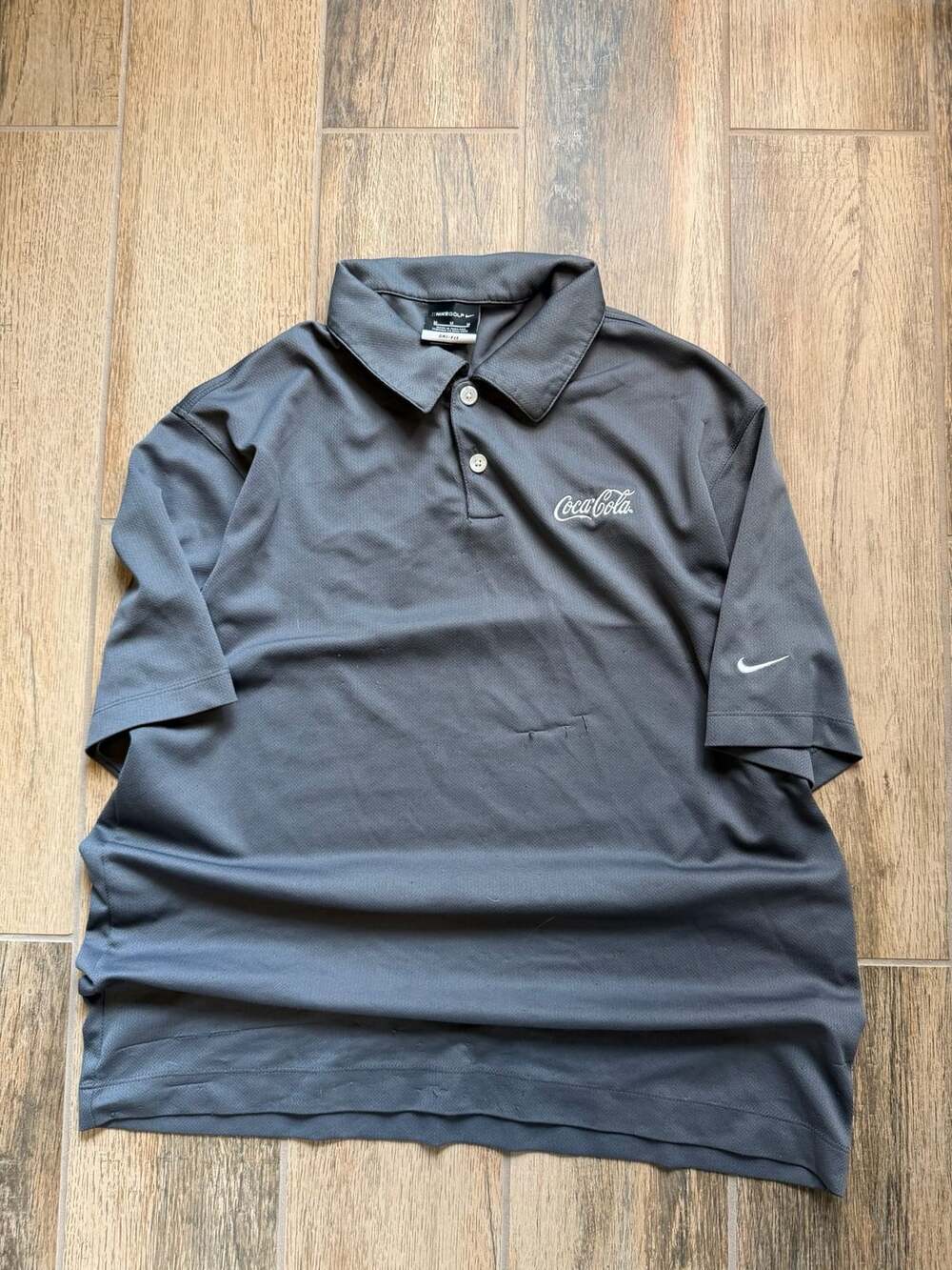Nike Golf Coca Cola Polo Size M Gray Dri-Fit
